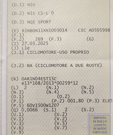 Motorino Niu incidentato completo di batteria