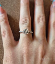 anello solitario in moissanite 1 ct in s925