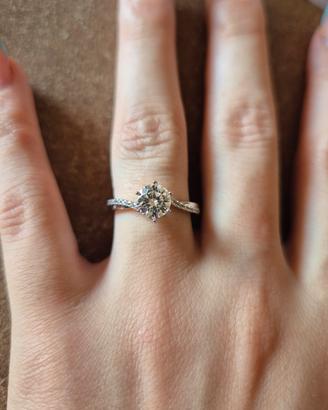 anello solitario in moissanite 1 ct in s925