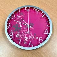 Orologio Moderno Fucsia Floreale 30cm Parete
