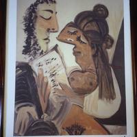 Litografia originale Picasso ''Due con un libro''