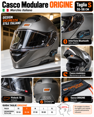 CASCO MOTO MODULARE ORIGINE – TAGLIA S – COME NUOV
