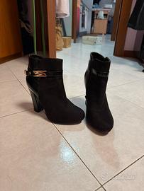 Stivaletti Camoscio e Pitonato Tg 35 - Tacco 9,5cm