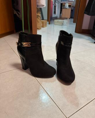 Stivaletti Camoscio e Pitonato Tg 35 - Tacco 9,5cm