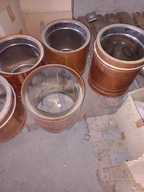 CANNE FUMARIE NUOVE COIBENTATE IN RAME 300/350