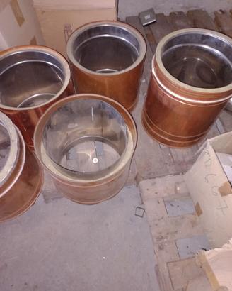 CANNE FUMARIE NUOVE COIBENTATE IN RAME 300/350