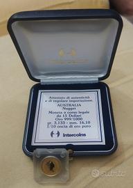 Australia Nugget Moneta da 15 Dollari Oro 999/1000