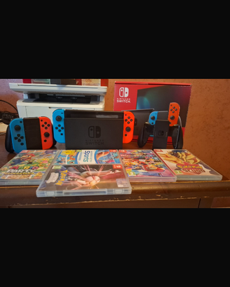 Nintendo Switch con controller e giochi