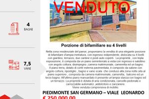 Bifamiliare su 4 livelli con giardino