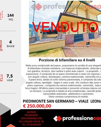 Bifamiliare su 4 livelli con giardino
