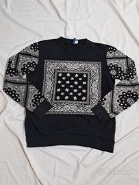 felpa H&M uomo tg l nera a girocollo streetwear 