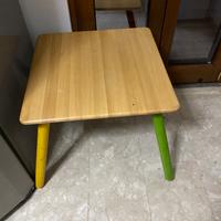 Tavolino e sedie, bambini, legno massello