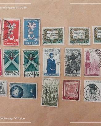 19 francobolli italiani usati del 1958