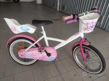 Bici bambina 16" con cestino e seggiolino bambola 