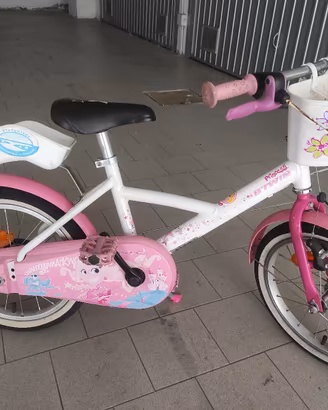 Bici bambina 16" con cestino e seggiolino bambola 