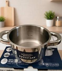 Set di 3 Casseruole in Acciaio inox con coperchio 