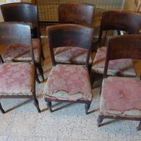 6 sedie in noce metà ottocento