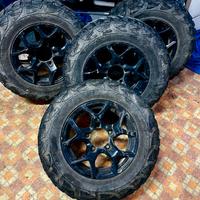 4 gomme MUD 195/80 R15 + 4 cerchi in lega neri