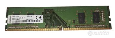 RAM DDR4 4Gb UDIMM 2400Mhz marca Kingston 1Rx16