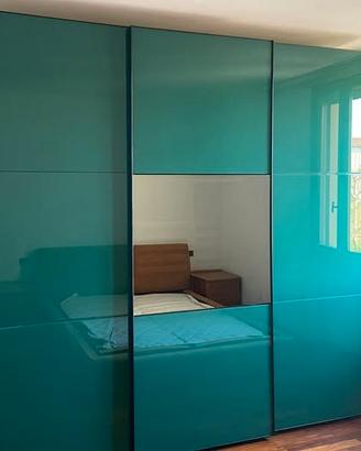 Armadio scorrevole con specchio – verde smeraldo