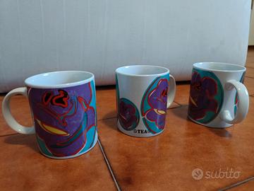 3 Mug con Wild Hibiscus viola