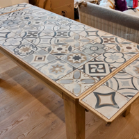 Tavolo legno massello design allungabile 163/209cm