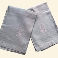 Coppia Asciugamani Lino Verde Chiaro