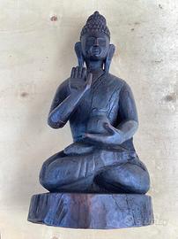 Statua legno Buddha nepalese