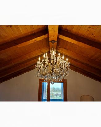 lampadario con gocce di cristallo 