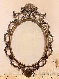 Grande Cornice Ovale Barocca in Ottone/Bronzo