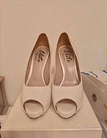 Scarpe décolleté bianco perlato nuove numero 37,5