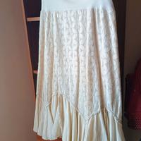 Gonna beige in cotone. Taglia 44