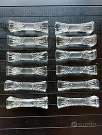 Set 12 poggia coltelli in cristallo inglese 1900