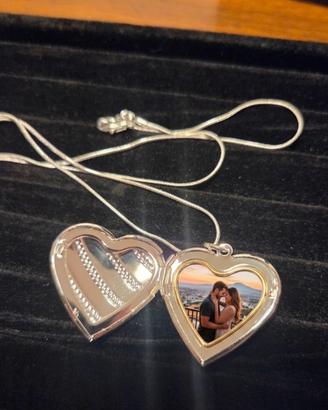 Collana con ciondolo portafoto in argento 925