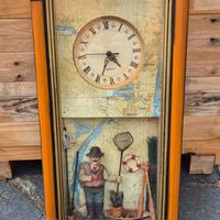 Quadro con orologio funzionante stile pesca 