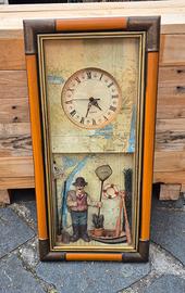 Quadro con orologio funzionante stile pesca 