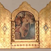 Icona religiosa , trittico Madonna con il Bambino