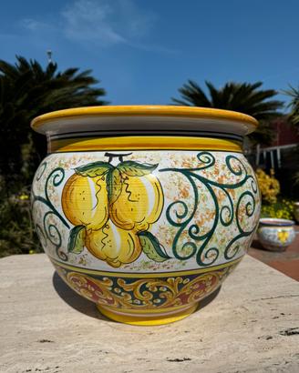 Grande vaso cachepot in ceramica artigianale