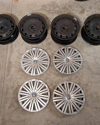 Cerchi in ferro R15 + copricerchi originali VW