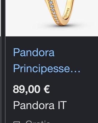 Anello Pandora principesse Disney