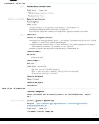 Operatrice d'infanzia, segretaria, ecc