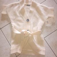 Giacca bimba MANAI nuova 3 anni panna lana gilet