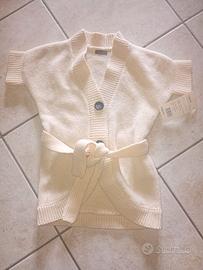 Giacca bimba MANAI nuova 3 anni panna lana gilet