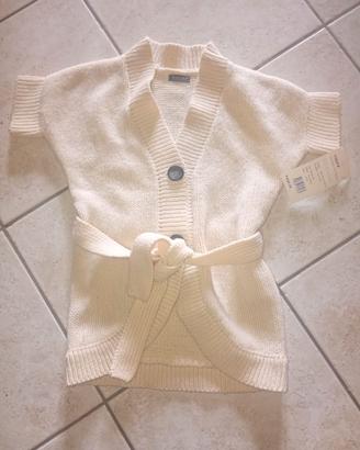 Giacca bimba MANAI nuova 3 anni panna lana gilet