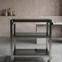 Carrello porta tv 3 ripiani cromato