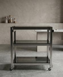 Carrello porta tv 3 ripiani cromato