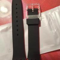 Cinturino nuovo nero con fibbia Swatch da 17mm