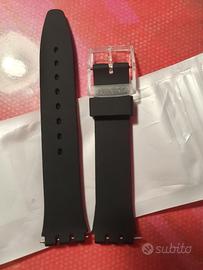 Cinturino nuovo nero con fibbia Swatch da 17mm
