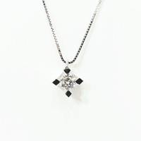 Collana punto luce tornito Diamante Oro Bianco18kt