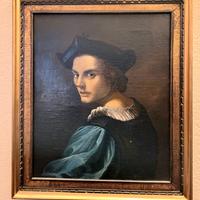 Antiquariato ritratto olio su tela fine 1800